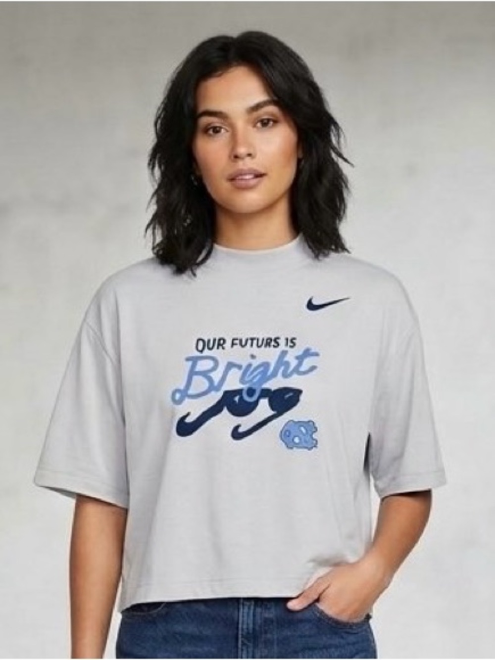 Women’s Nike UNC "Our Future is Bright" Boxy Tee - Size L